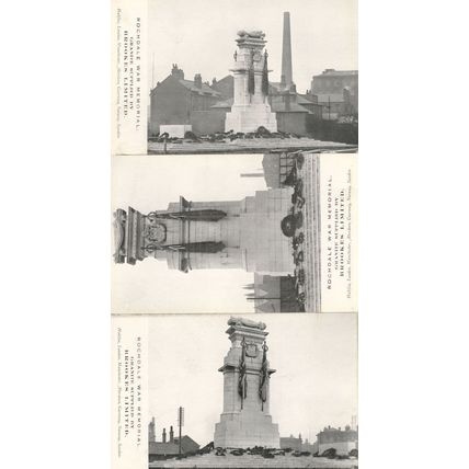 Brookes WW1 Rochdale Lancs War Memorial Construction 3x Old Postcard s