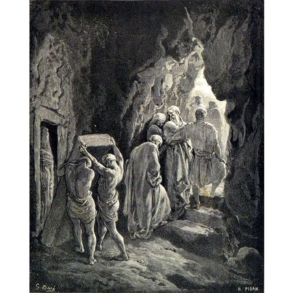BURIAL OF SARAH 1885 Gustave Doré - Heliodore Joseph Pisan ANTIQUE ENGRAVING