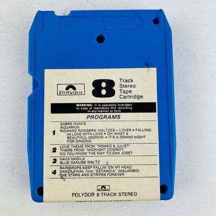 Boston Pops Orchestra Encore Fiedlers Greatest Hits 8-Track Cartridge 8F-5005