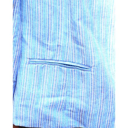 Misses Linen Jacket Covington NWt Y/D Stripe LG Vintage Sears Eyehook Closures