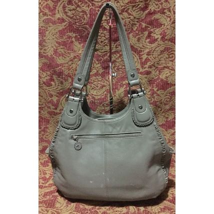 A Very Beautiful Gray Leather Braun Buffel Handbag