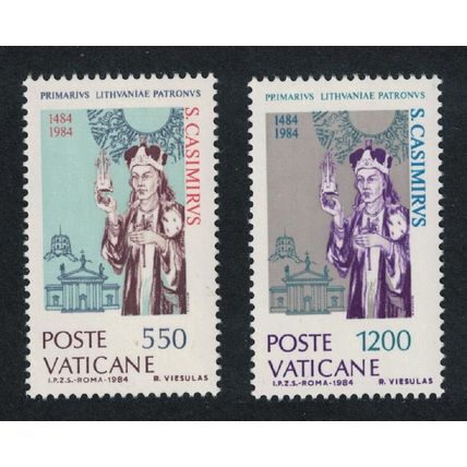 Vatican St Casimir patron saint of Lithuania 1984 MNH SG#808-809 Sc#731-732