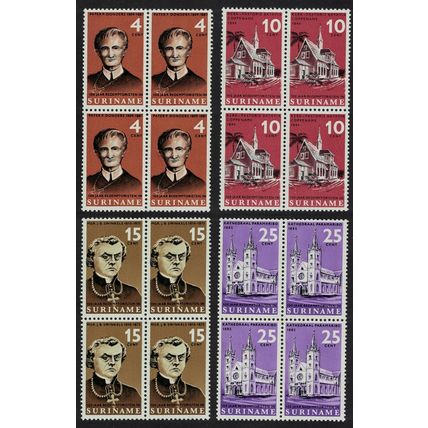 Suriname Redemptorists Mission 4v Blocks of 4 1966 MNH SG#585-588