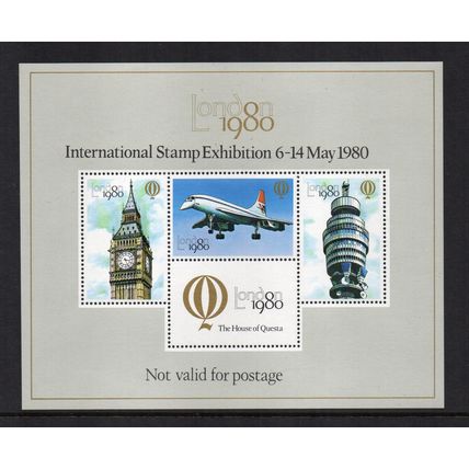 1980 - London Stamp Exhibition, House of Questa Souvenir Sheet, MNH