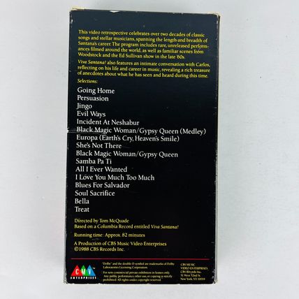 Viva Santana Classic Rock San Francisco to Woodstock VHS Video Tape