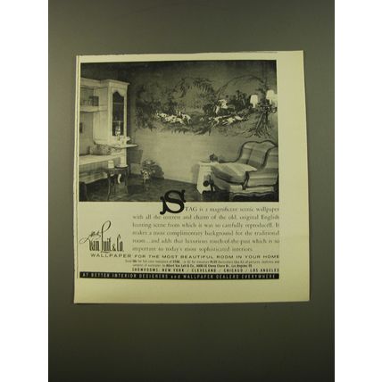 1961 Van Luit & Co. Stag Wallpaper Advertisement