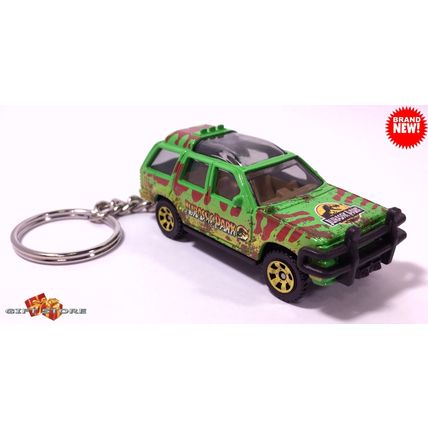 RARE CUSTOM KEYCHAIN GREEN FORD EXPLORER JURASSIC PARK ❤️GREAT GIFT❤️