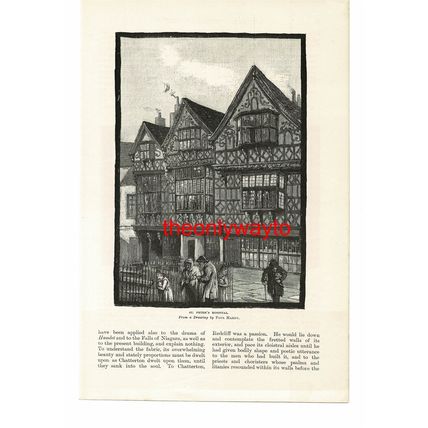 ST. PETER'S HOSPITAL, Bristol, ( LEA MILLS, Reverse), Book Illustration, 1887