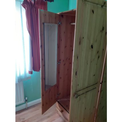 Solid Pine Double Door & Drawer Wardrobe