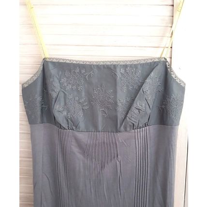 Monsoon Silk Viscose Dress Straps Lace Embroidery Size 10 UK