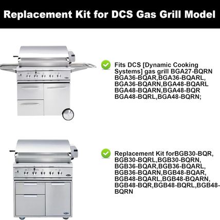 2-Pack Radiant Tray and Ceramic Rod Replacement Kit for DCS Gas Grill Model BGA3