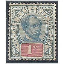Sarawak 1899 SG36 1c Grey-Blue & Rosine Mounted.Mint.