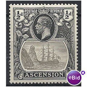 Ascension Island 1924 SG10 1/2d Grey Black & Black Mounted Mint..