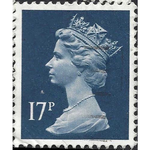 GB, Queen Elizabeth Machin, dark blue 1990, 17p