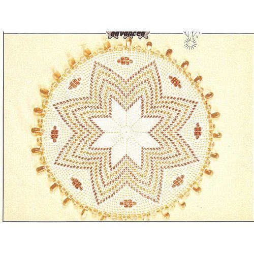 Crochet Doily Pattern Morning Star Bead Mat