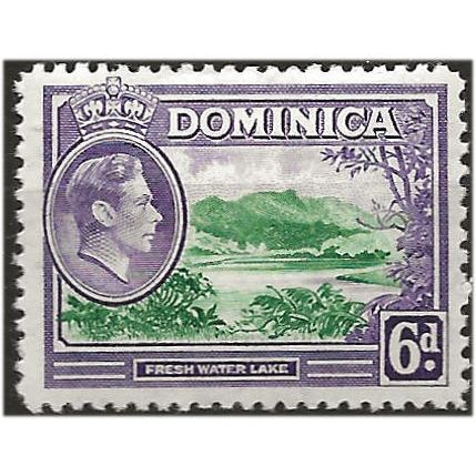 Dominica 1938 SG105 6d Emerald-Green & Violet Mounted Mint ... ..