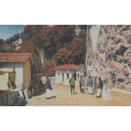 Menton St Louis Bridge French Italian Border Antique Military Postcard
