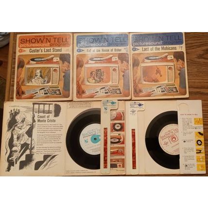 LOT of 8: Show N Tell Children Classics & History Records & Film Strips FREE SH