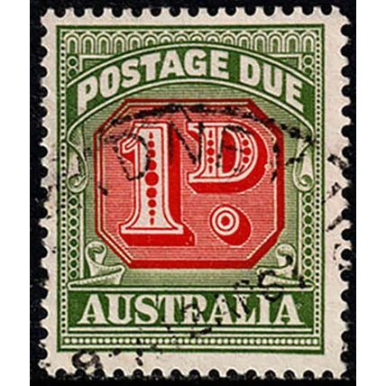 Australia 1958 Postage Due 1D Used Stamp no wmk ,
