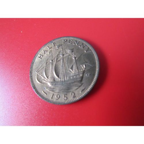 1952 GEORGE VI HALFPENNY - COIN - 2 FREE POST. X