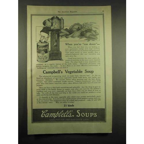 1917 Campbell's Vegetable Soup Ad - When Run Down
