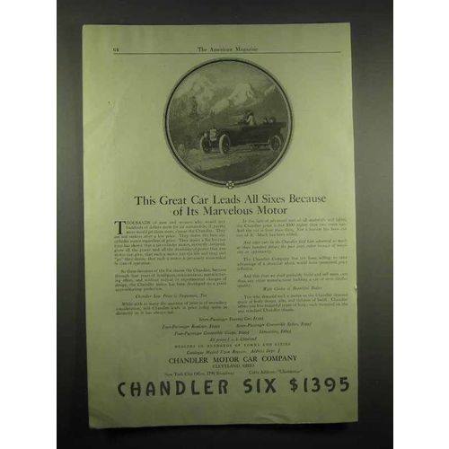 1917 Chandler Six Car Ad - Because of Marvelous Motor