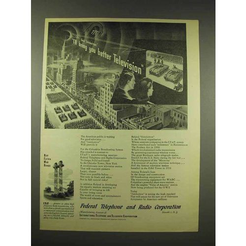 1944 Federal Telephone and Radio Ad - Better Television