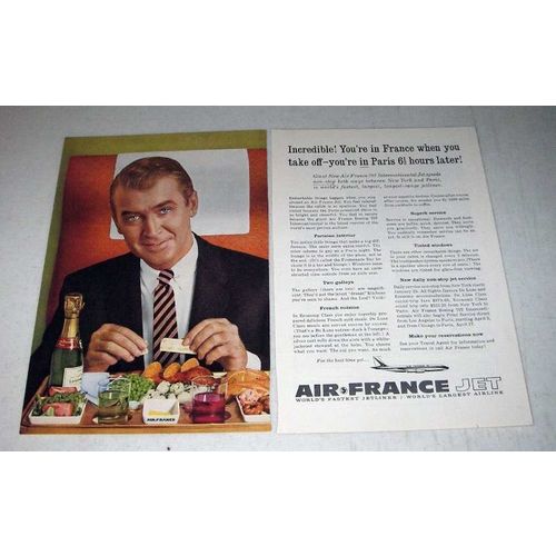 1960 Air France Ad - Jimmy Stewart
