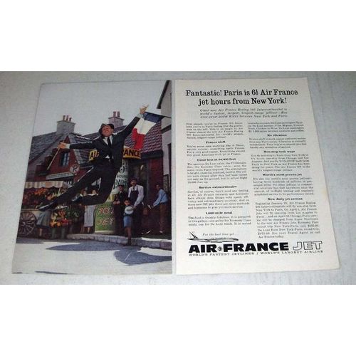 1960 Air France Ad - Paris Is 6 1/2 Hours from New York