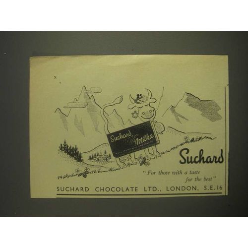 1959 Suchard Milka Chocolate Ad - Suchard for those with a taste for the best