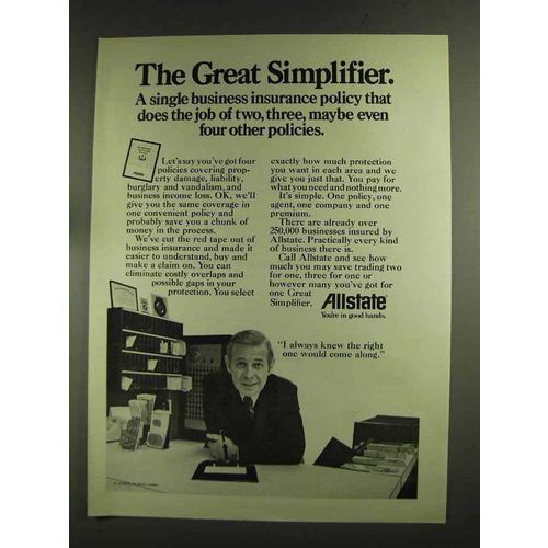 1972 Allstate Insurance Ad - The Great Simplifier