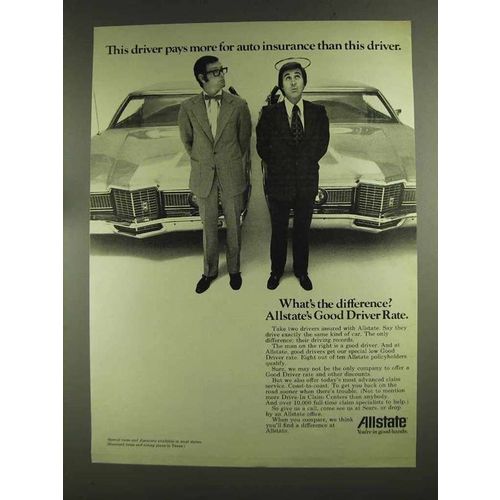 1972 Allstate Insurance Ad - This Driver Pays More
