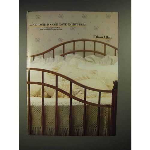 1986 Ethan Allen Country craftsman bed Ad - Good Taste