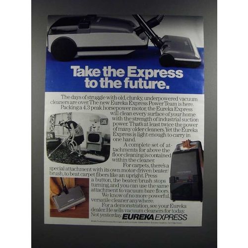 1986 Eureka Express Vacuum Cleaner Ad - Take the Express to the Future