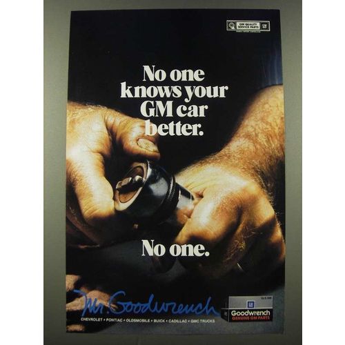 1986 GM Mr. Goodwrench Ad - No One Knows Your GM Car Better