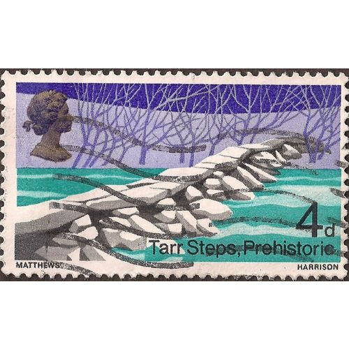 GB, BRIDGES: Tarr Steps, violet blue 1968, 4d
