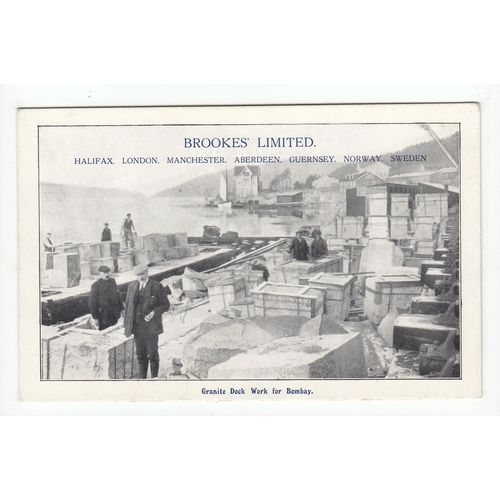 Granite Dock Work for Bombay Brookes Limited Advertising Postcard