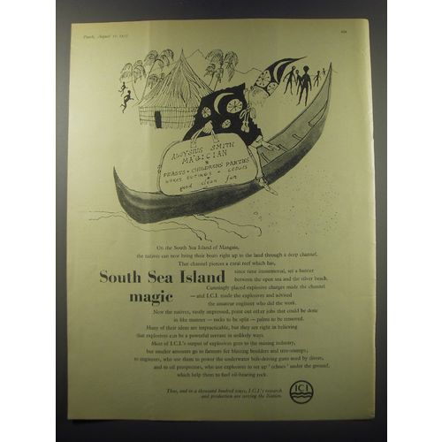 1955 ICI Imperial Chemical Industries Ad - South Sea Island magic