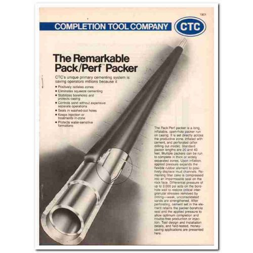 Completion Tool Company 1983 Vintage Catalog Oil Gas Pack-Perf Packer