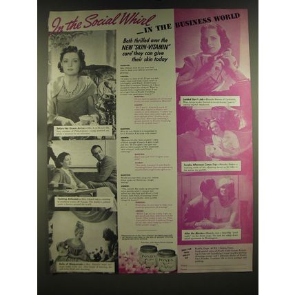 1939 Pond's Cold Cream and Vanishing Cream Ad - In the social whirl