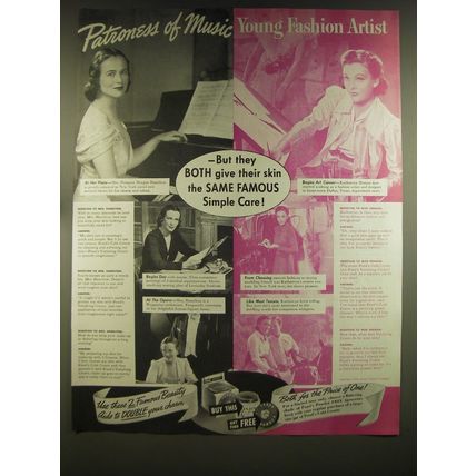 1939 Pond's Cold Cream, Vanishing Cream and Powder Ad - Patroness of Music