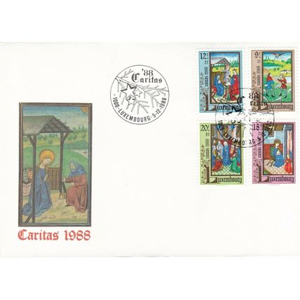 Luxembourg 1988 Caritas FDC special cancel Unaddressed VGC