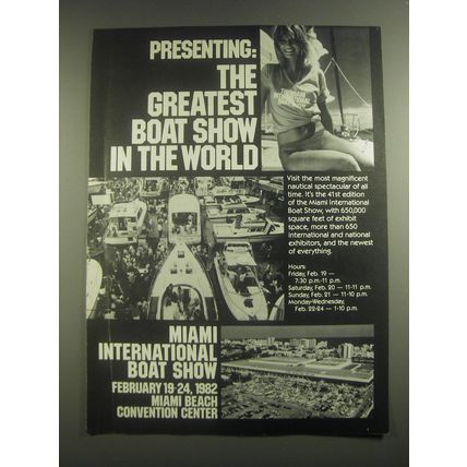 1982 Miami International Boat Show Ad - Presenting: The greatest boat show