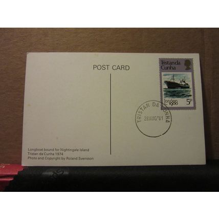 longboat, Tristan da Cunha .. used postcard.1981 postmark