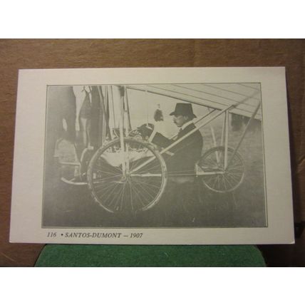 SANTOS DUMONT 1907, FRANCE early aviation air ship unused repro postcard