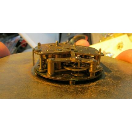 RARE 1930's HELVECO 8 Day SWITZERLAND COAT OF ARMS Wind Up Mantel Clock WORKS