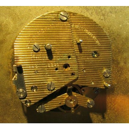 RARE 1930's HELVECO 8 Day SWITZERLAND COAT OF ARMS Wind Up Mantel Clock WORKS