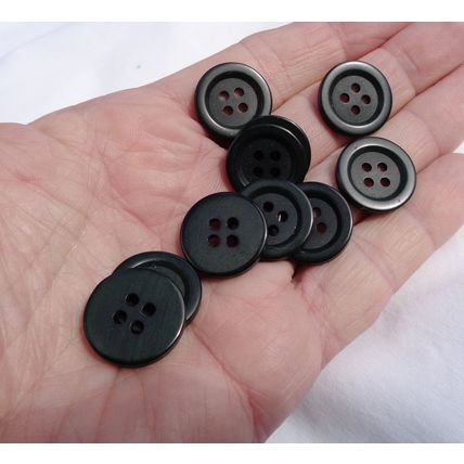 D10 Dark Green Black Buttons 20mm 3/4 Inch 4 Hole Crafting Sewing Buttons