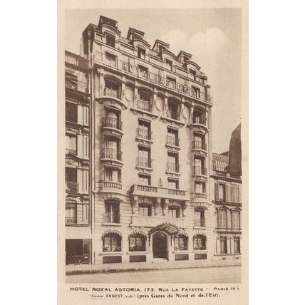 Hotel Royal Astoria Paris Rue La Fayette Old French Mint Postcard