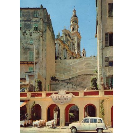 Menton Alpes Maritimes Le Cote D'Azur Festlval Of Music Restaurant Postcard